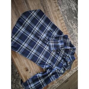 Ladies Plaid Long Sleeve Flannel Shirt Backpacker Size Small With Carter Center